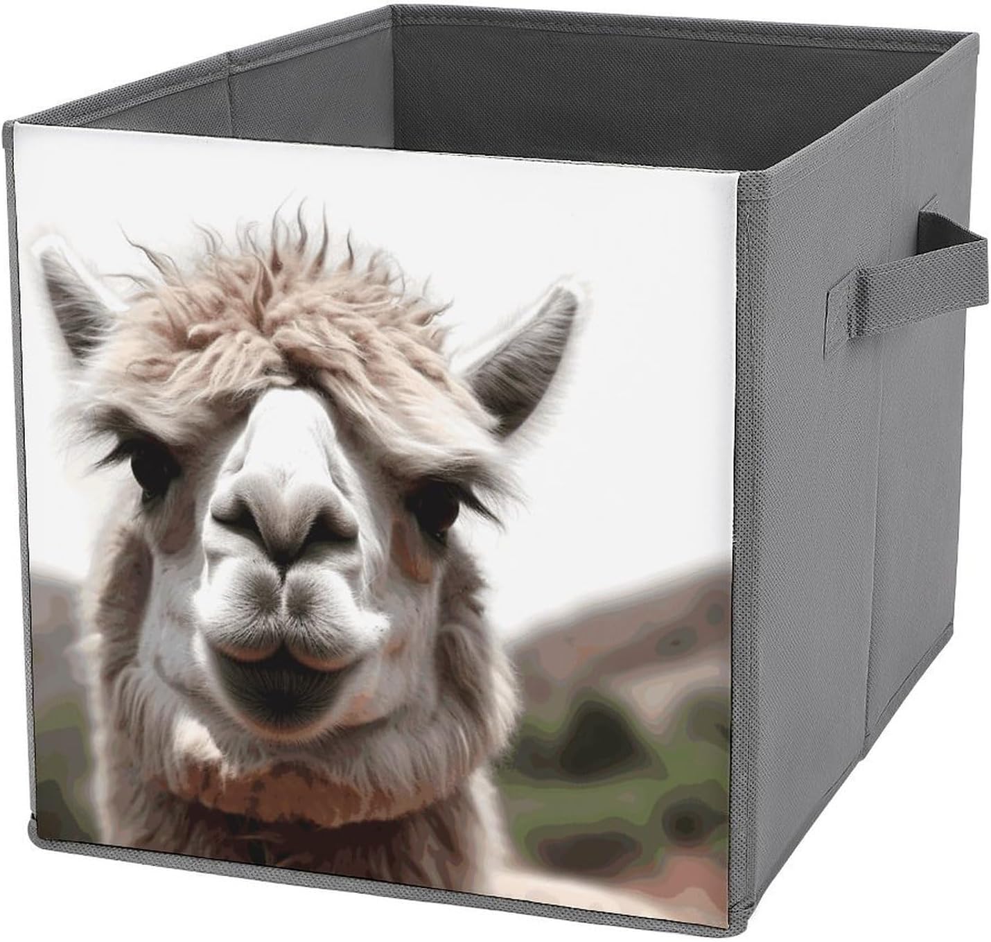 Folding Storage Bins Oxford Fabric Clothes Storage Boxes with Handles | Funny Alpaca Llama Cube Organizer, Easy to Store, Multi Functional Cube Storage Organizer for Office Bedroom