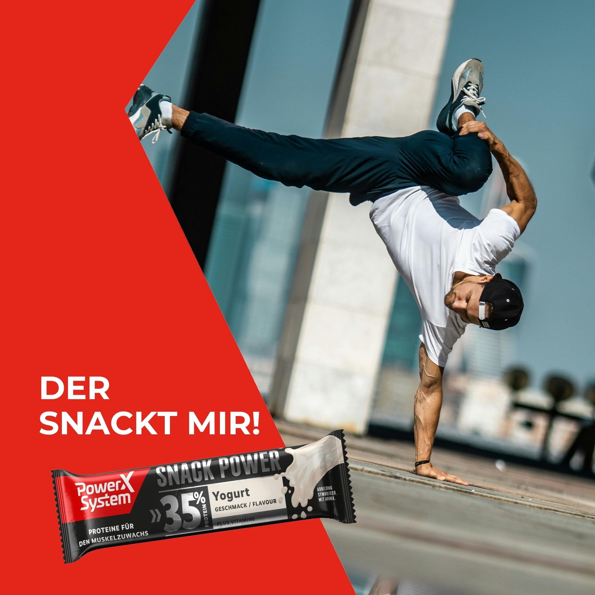 Power System Snack Power Yogurt 24x45g, 35% Protein, Eiweißriegel