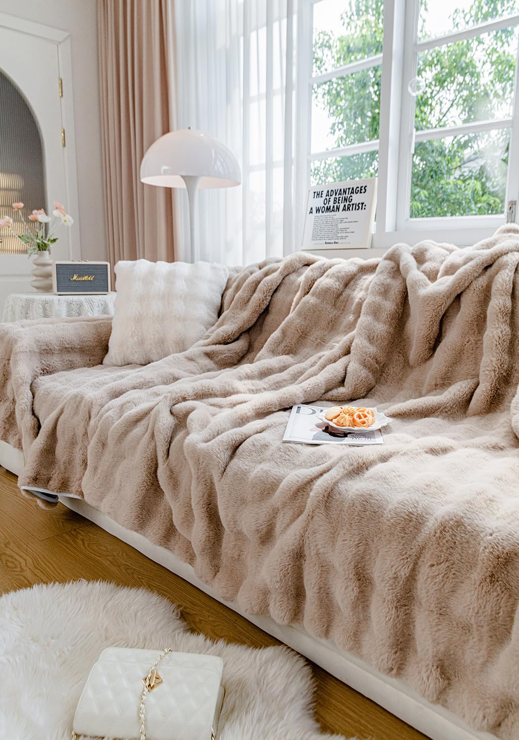 Amazon｜マルチカバー 冬用 ふわふわ ソファーカバー 長方形 大判