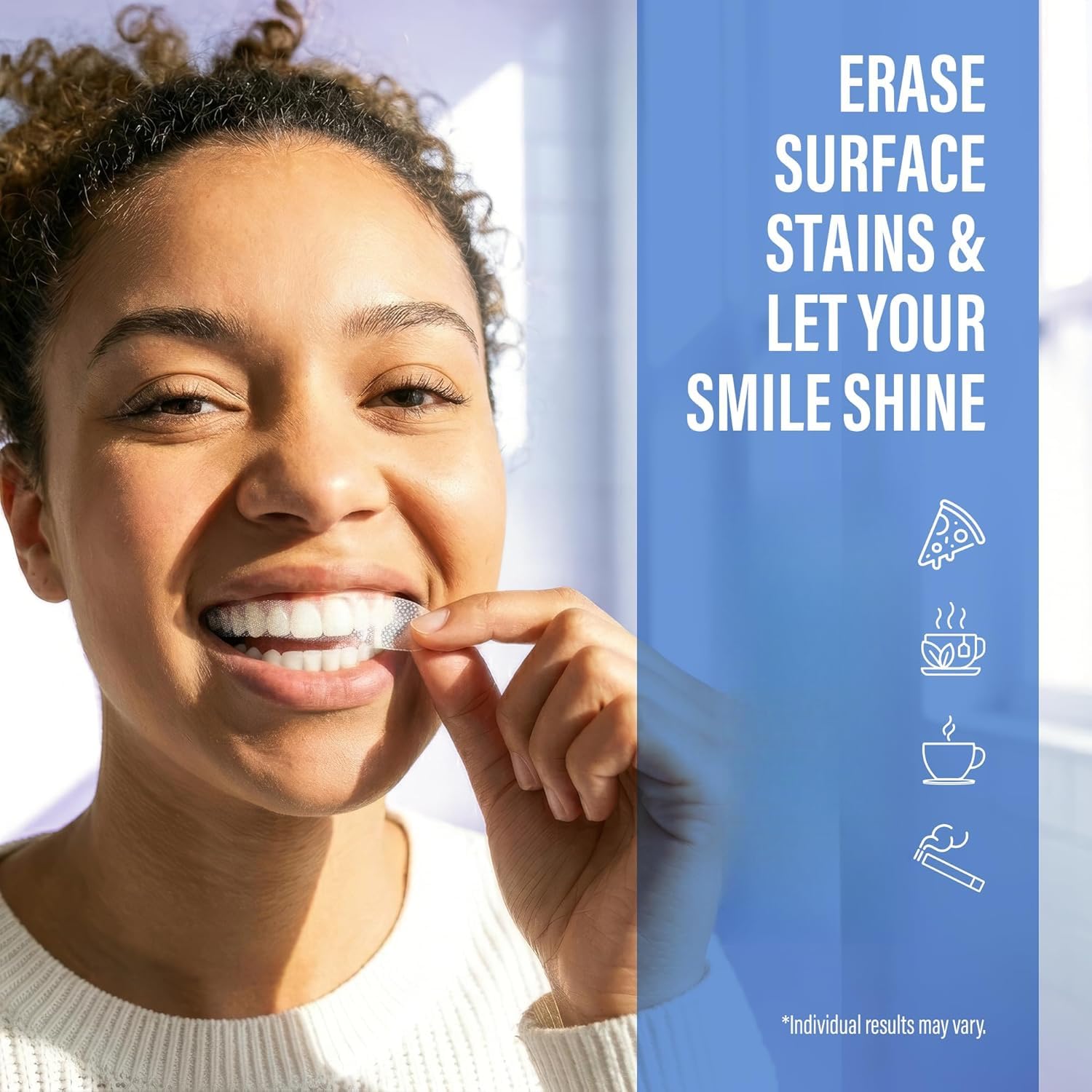Strisce per sbiancare i denti - Eseguite utilizzando la tecnologia delle strisce asciutte antiscivolo - Progettate con cura per sbiancare i denti per un sorriso più luminoso