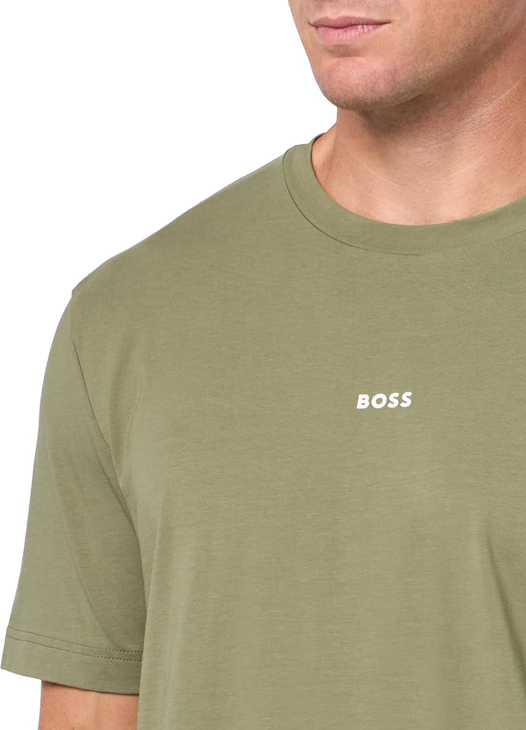 BOSS Mens Small Chest Logo Regular Fit Cotton T-Shirt - Image 3