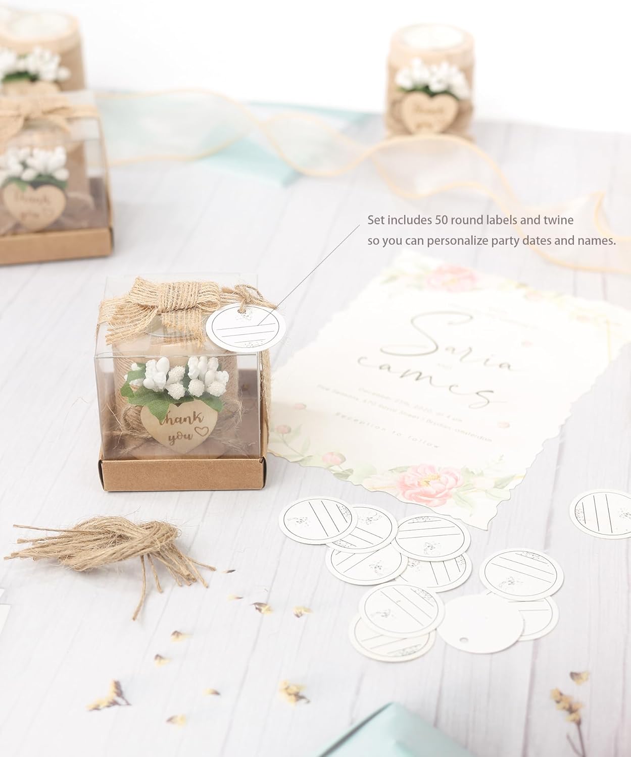 50 Piece Wooden Tealight Candle Holder Set for Wedding Party Guest Favors, Engagement Gift, Guest Return Favors, Bridal Shower Favors for Guests, Baby Shower Guest Favors.(Light Brown)