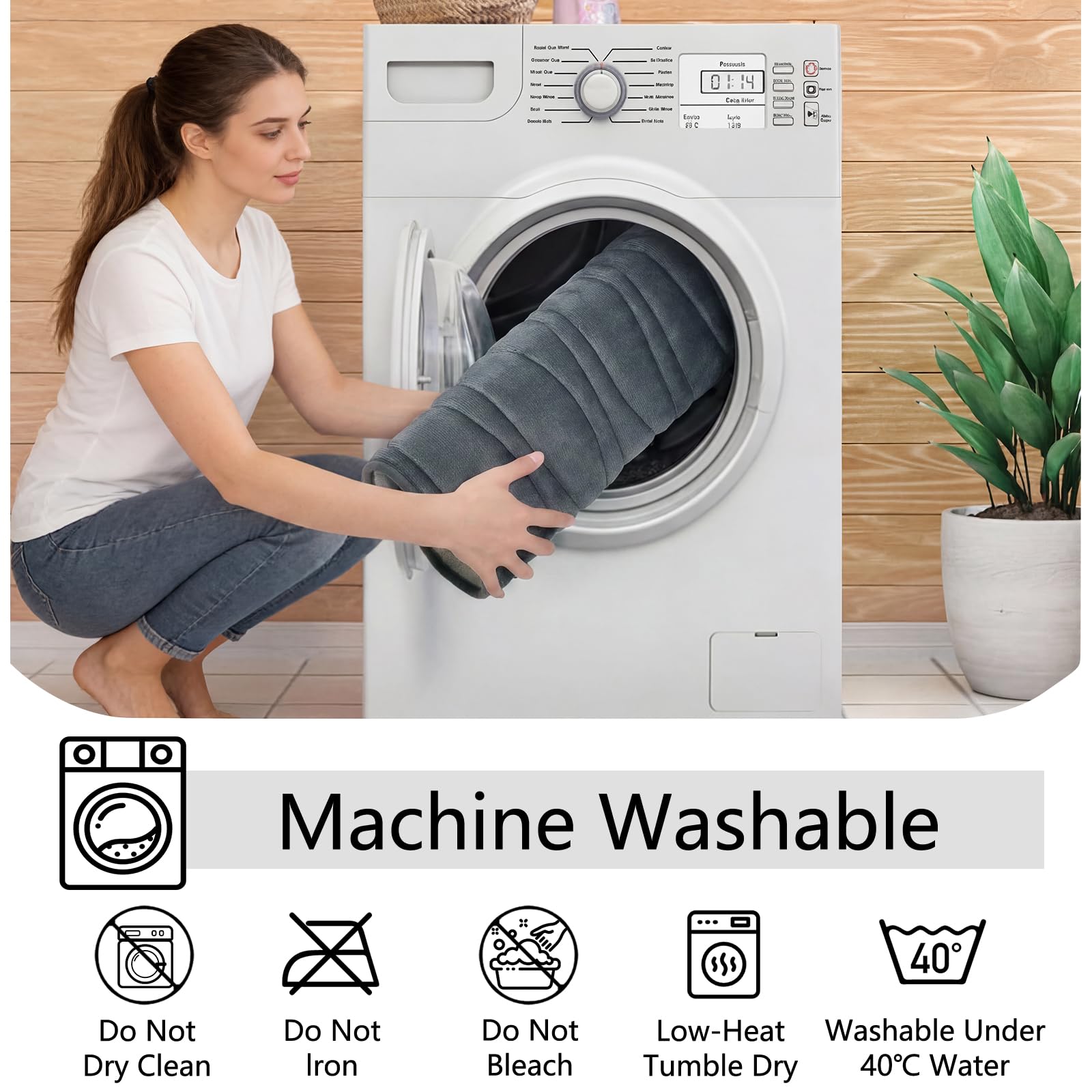 Homcomodar Set di 3 tappetini da bagno in morbida memory foam, assorbenti, lavabili, antiscivolo, per doccia, bagno, decorazione per bagno (grigio scuro)