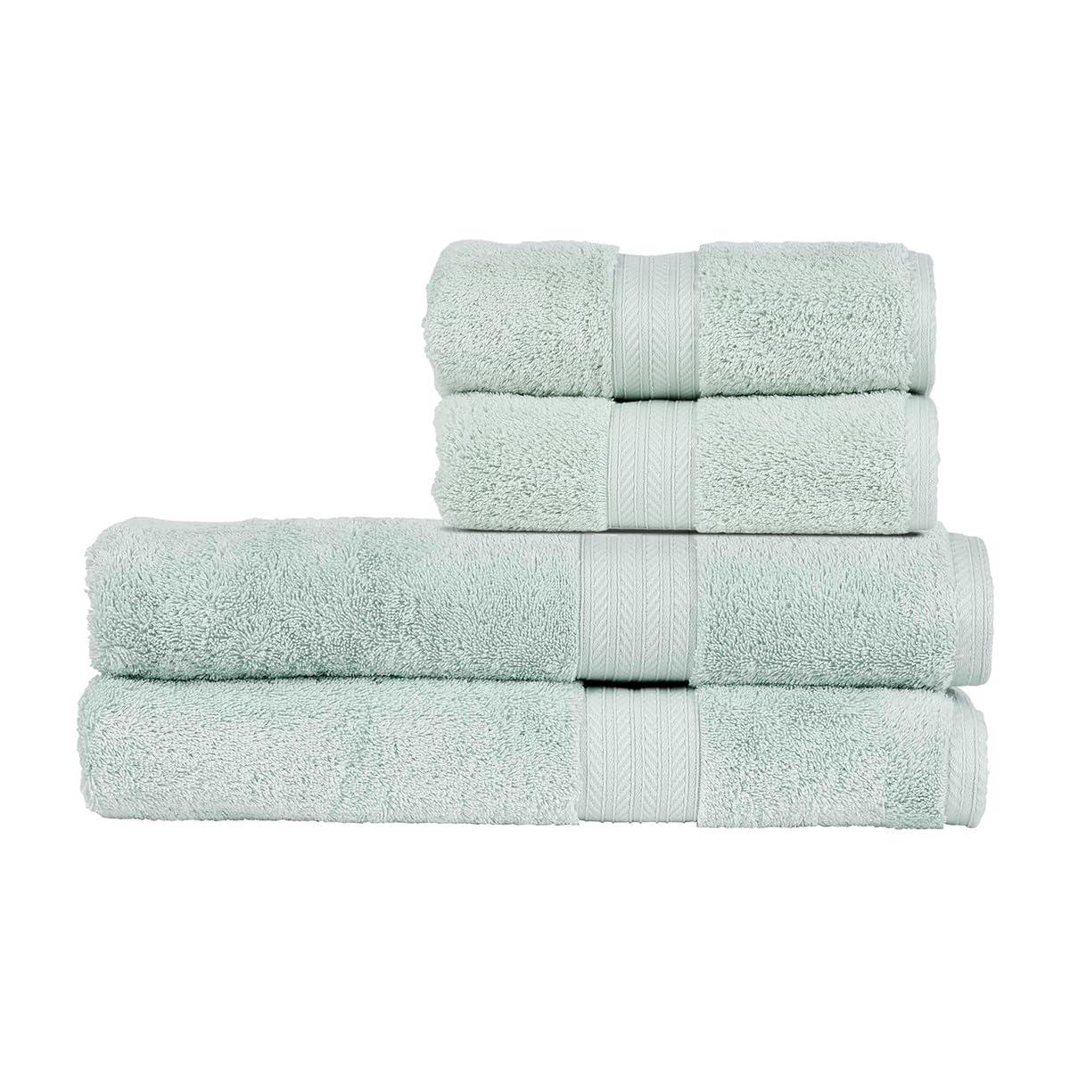 Christy Renaissance 4 Piece Bath Sheet Set | Eggshell | 100% Egyptian Cotton Pile | Luxuriously Soft and Super Absorbent | 675 GSM | 2 Bath Sheets 2 Hand Towels