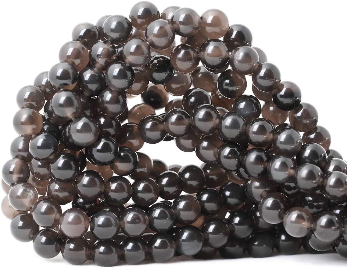 CHEAVIANCHEAVIAN 45PCS 8mm Natural Ice Obsidian Gemstone Round Loose Beads Crystal Energy Stone Healing Power for DIY Jewelry Making 1 Strand 15"