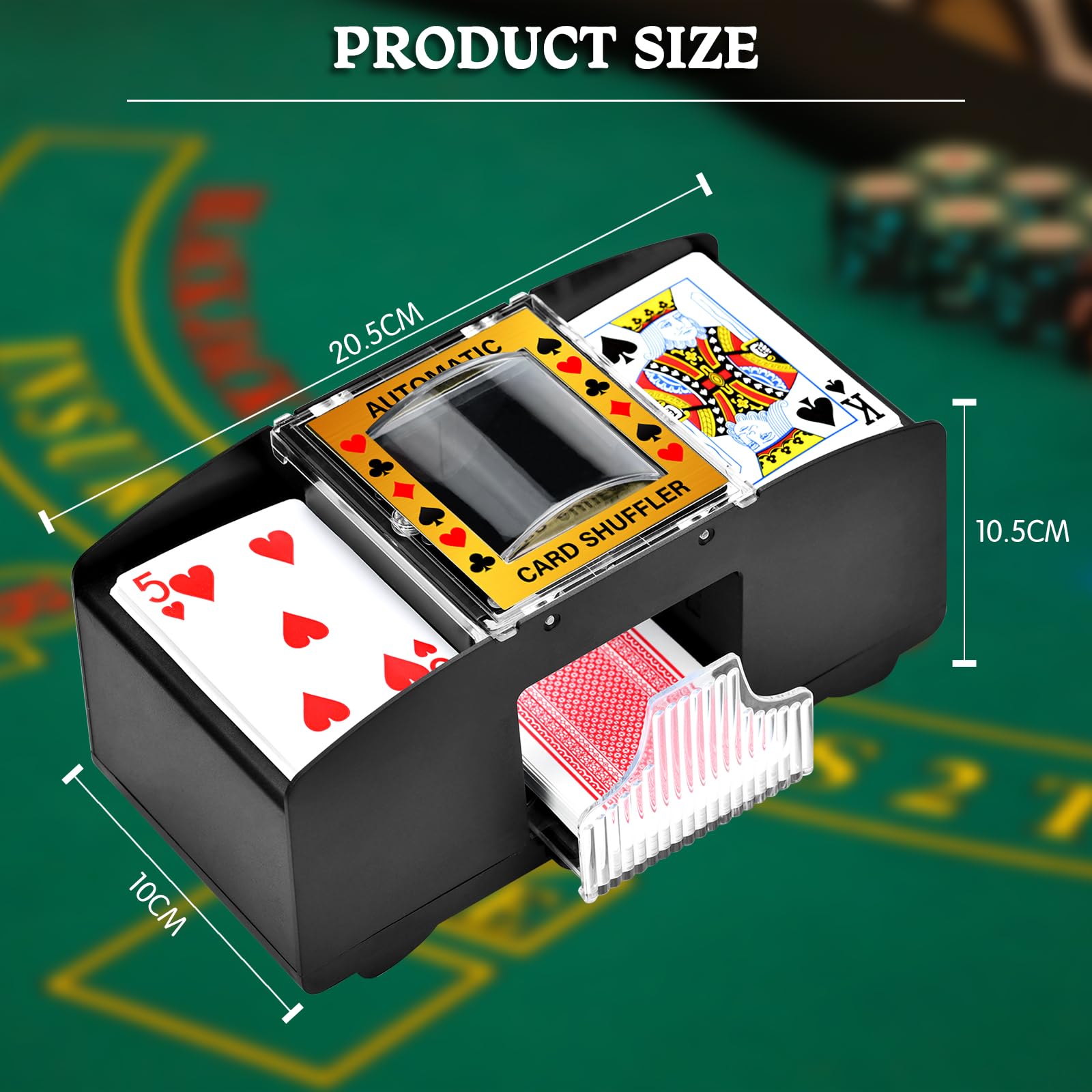 Barajador de Cartas Automático, Mezclador de Cartas con 2 Barajas para Casa Fiestas - Negro