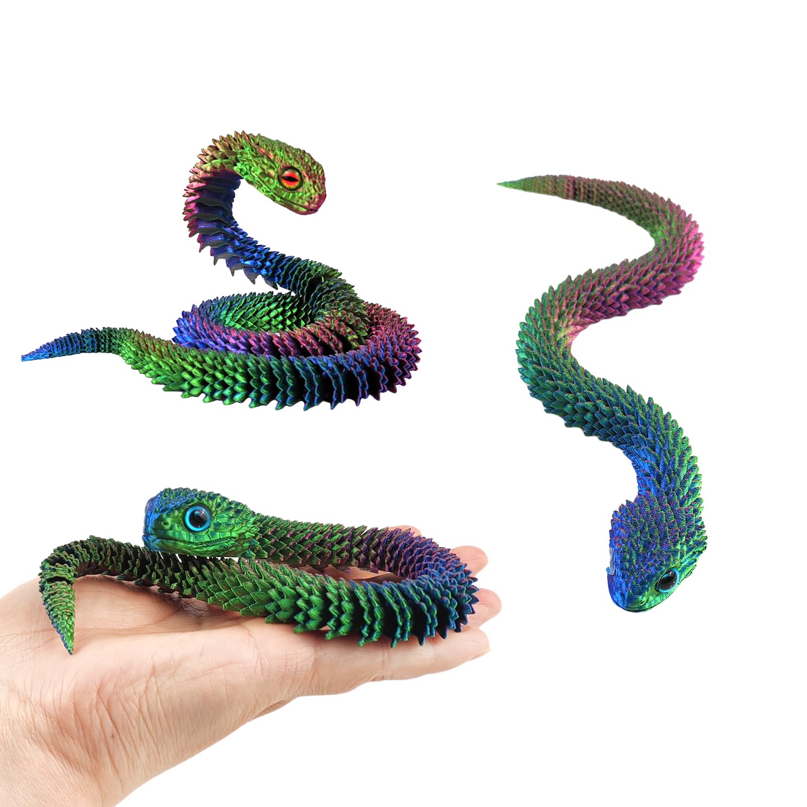Serpiente Realista Impresa En 3D | 75 Cm De Largo, Articulada | Decoración De Escritorio Y Hogar | Material PLA