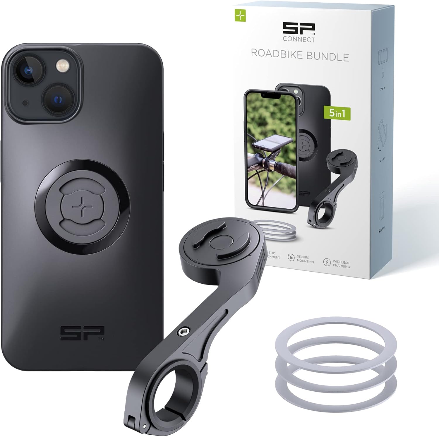 SP CONNECT Road Bike Bundle | SPC+ | Compatible with iPhone 15 Pro Black