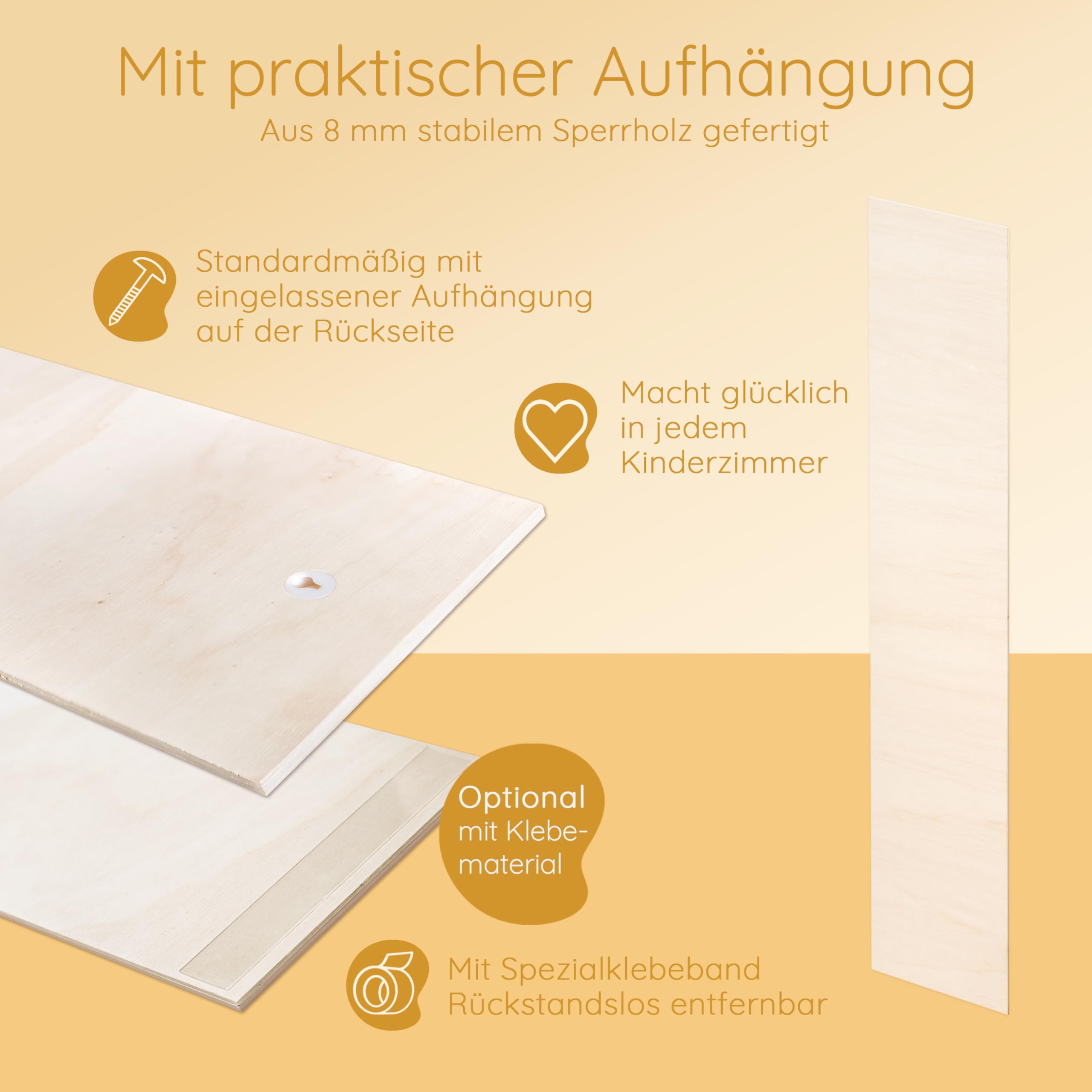 Bärenfreunde® - Personalisierte Messlatte Kind Holz zum Kleben oder Aufhängen - Skala 70-140cm - Süße Dekoration für Baby- & Kleinkinderzimmer (Kinder 70-140cm, Baggerfahrzeuge)