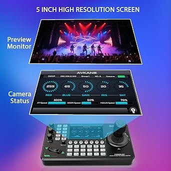 AVKANS Super PTZ Camera Joystick Controller IP Camera Controller Keyboard with 4D Joystick for Live Streaming