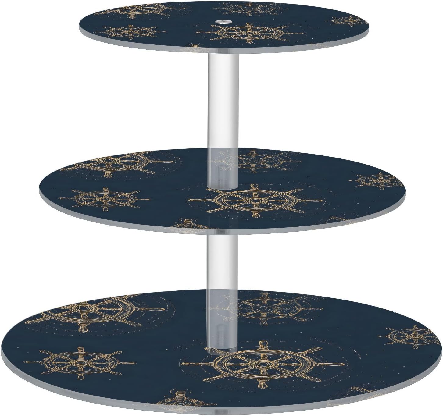 3 Tier Cupcake Stand Golden Anchor Acrylic Tower Tiered Tray Stand for Wedding Birthday Party Decoration