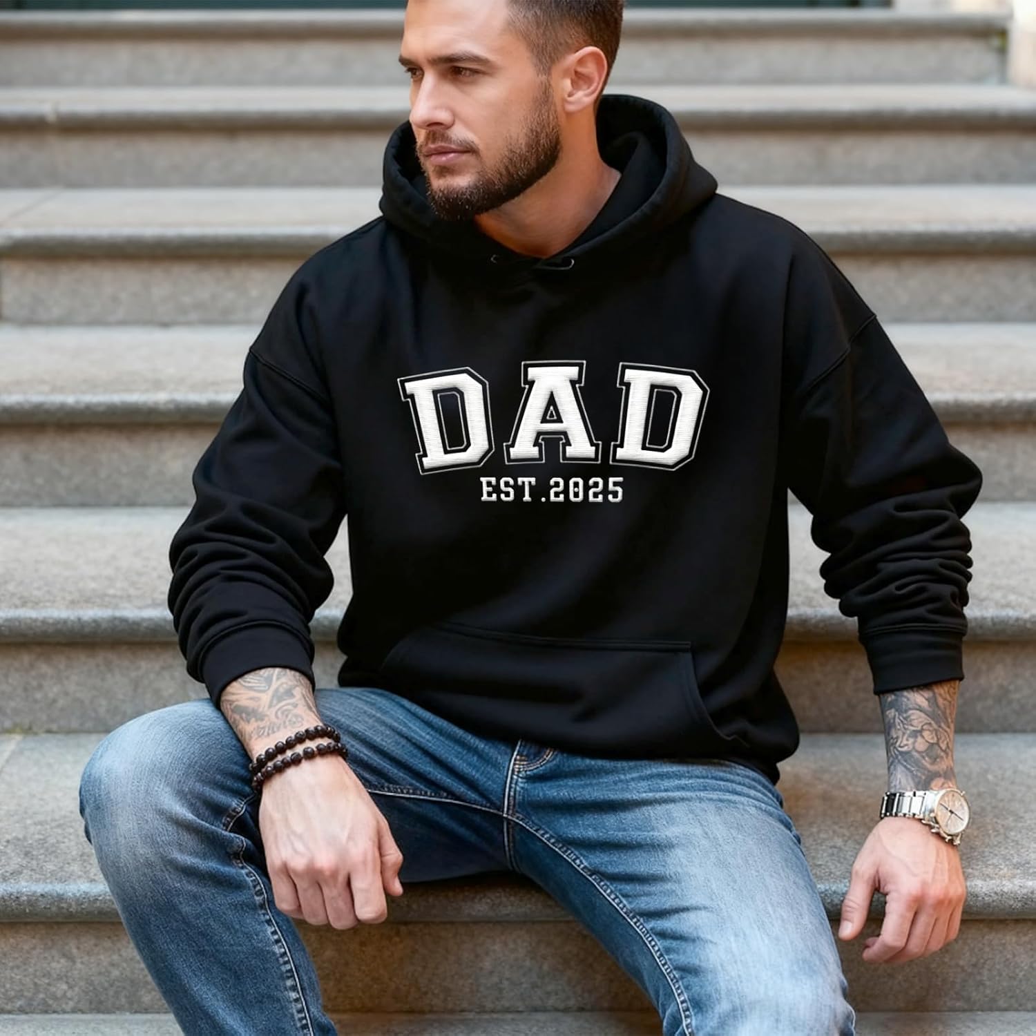 Gifts for Dad Custom Embroidered Hoodie & Shirts for Dad from Daughter Son - Image 3