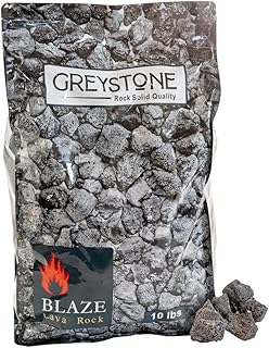 Lava Rocks for Fire Pit - 10 Pound Bag, 3-5cm, Gas Fire Pit, Outdoor Fireplace, Fire Bowl, Mini Fire Pit - Fire Pit Rocks, Lava Rock for Mini Firepit, Gas Fireplace Rocks, Fire Table Rocks - Blaze (Black)