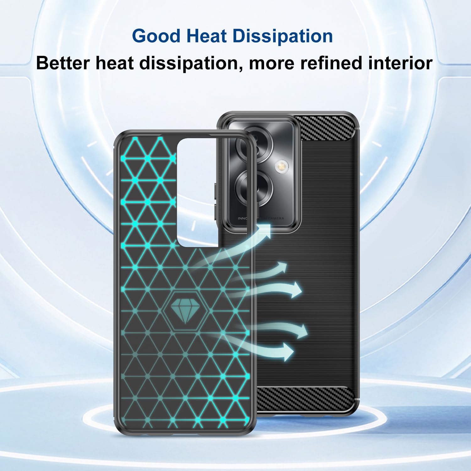 Effcotuo Custodia per Oppo A79 5G Cover [Fibra di Carbonio] Morbido TPU Custodia Protezione Anti Scivolo/Antiurto per Oppo A79 5G-Nero
