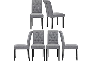 Thksbought Set of 6 Upholstered Fabric Dining Chairs