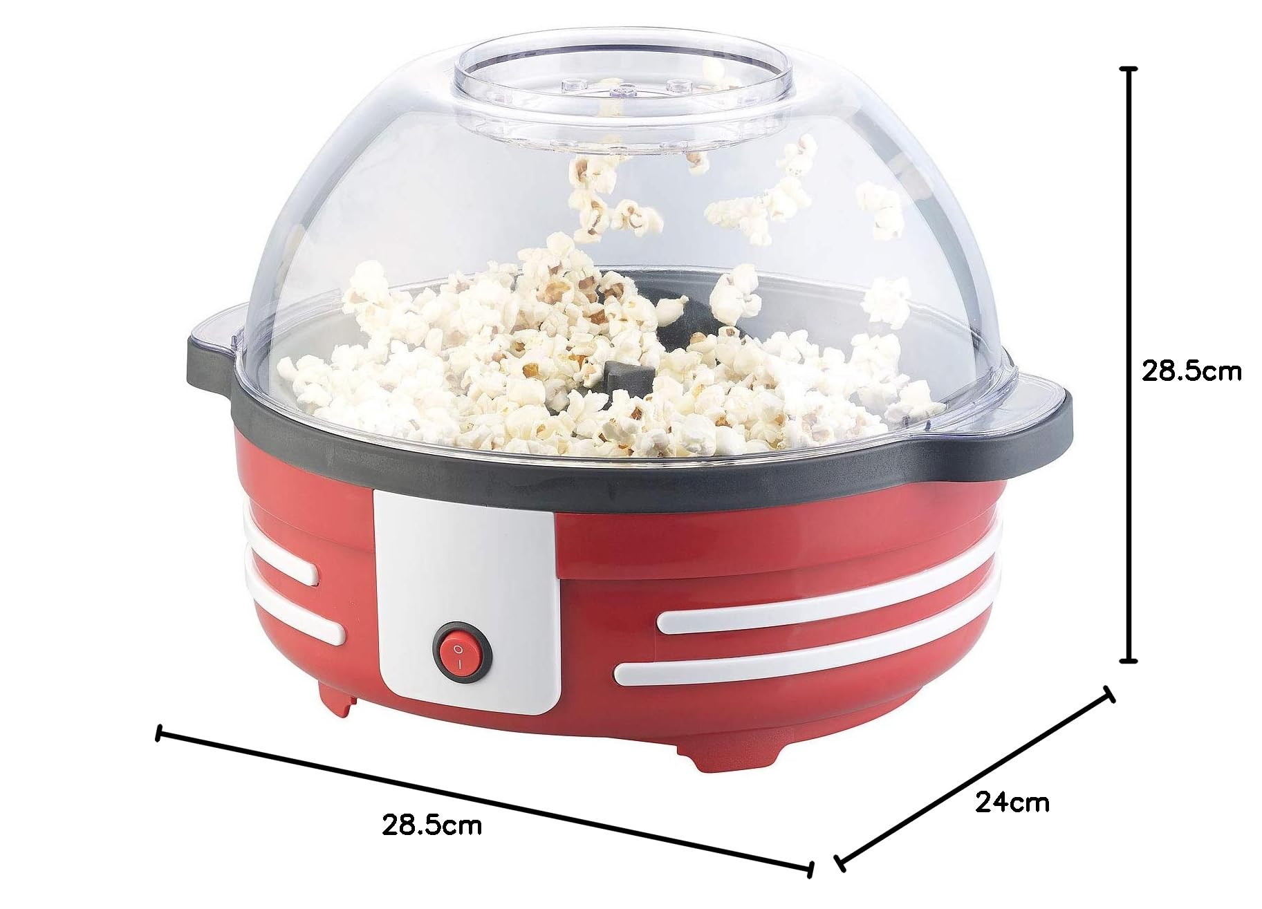 Rosenstein & Söhne Popkornmaker: Retro-Popcorn-Maschine mit Rührwerk und Antihaftbeschichtung, 850 Watt (Popcorn Machine, Popcorntopf, TV)