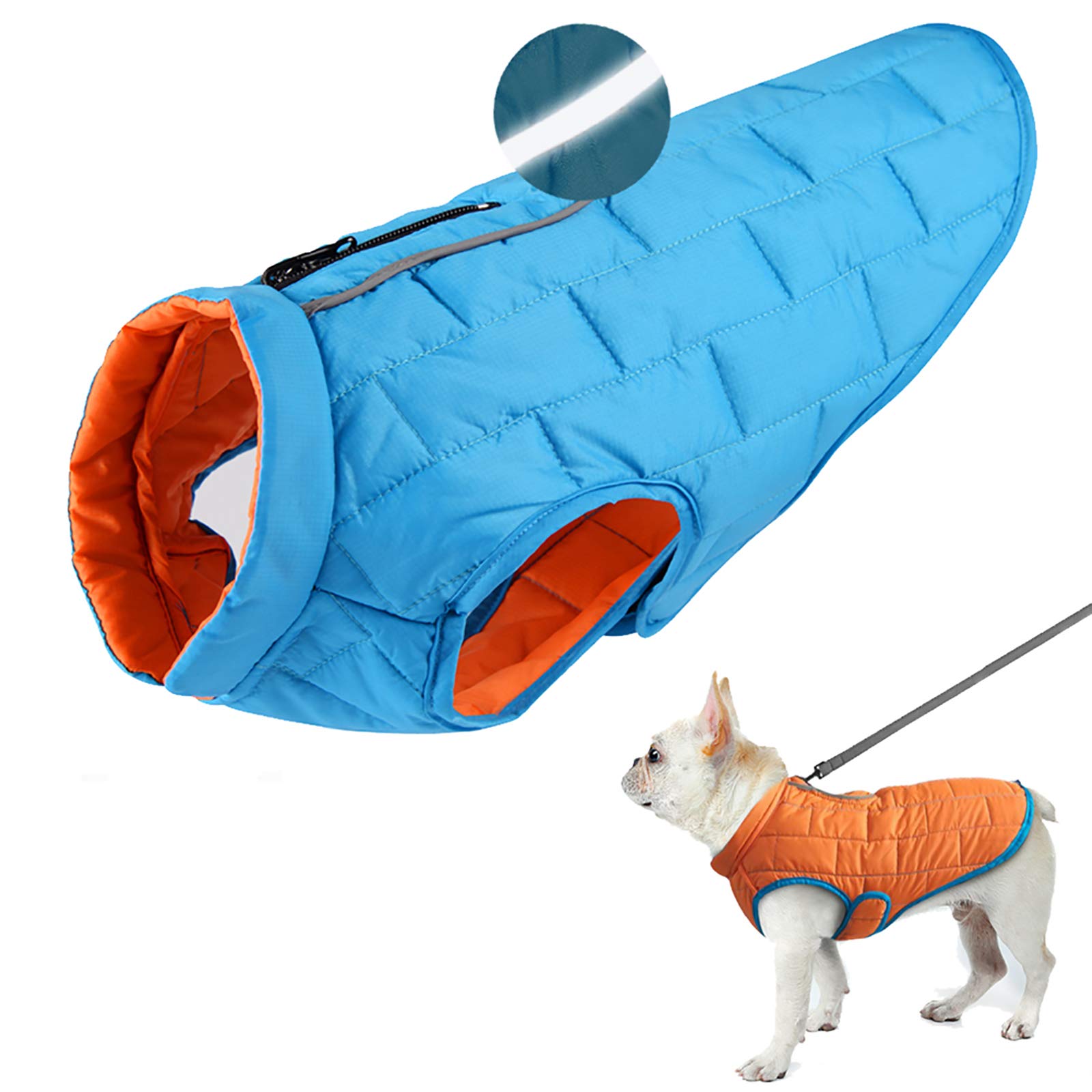 Manteau réversible pour chien imperméable pour protéger du froid et du vent hivernal