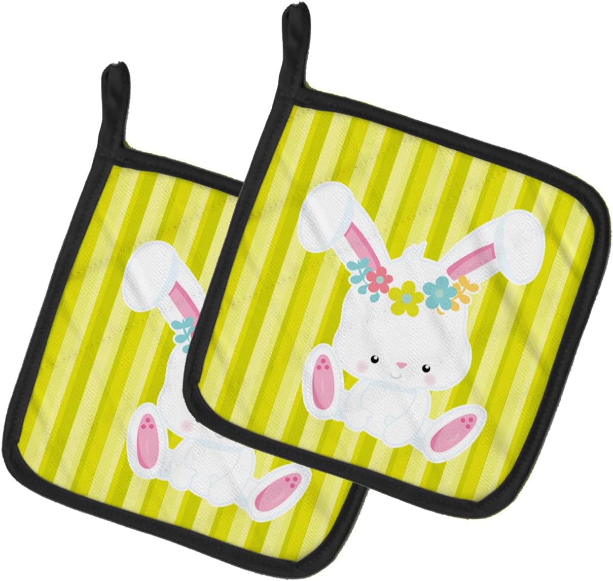 Caroline's Treasures Lemon Life is Good Pot Holder Set of 2 Heat Resistant Quilted Hot Pads 7.5 x 7.5 Inch, Insulated Kitchen Trivets for Cooking & Baking