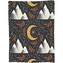 Fleece Throw Blanket for Couch, Celestial Mountain Moon Soft Fuzzy Cozy Blankets Warm Lightweight Flannel Throws for Bed, Sofa, Travel, All Seasons 80"x60"