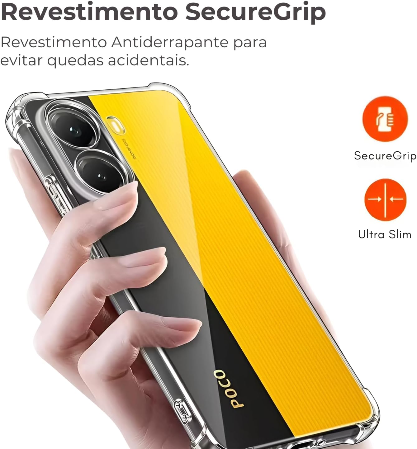 Capa Slim Premium para Xiaomi [Poco X7 Pro] Capinha Transparente Anti Impacto com [Proteção de Câmera] Case Resistente, Anti Riscos, Leve e com TPU Reforçada