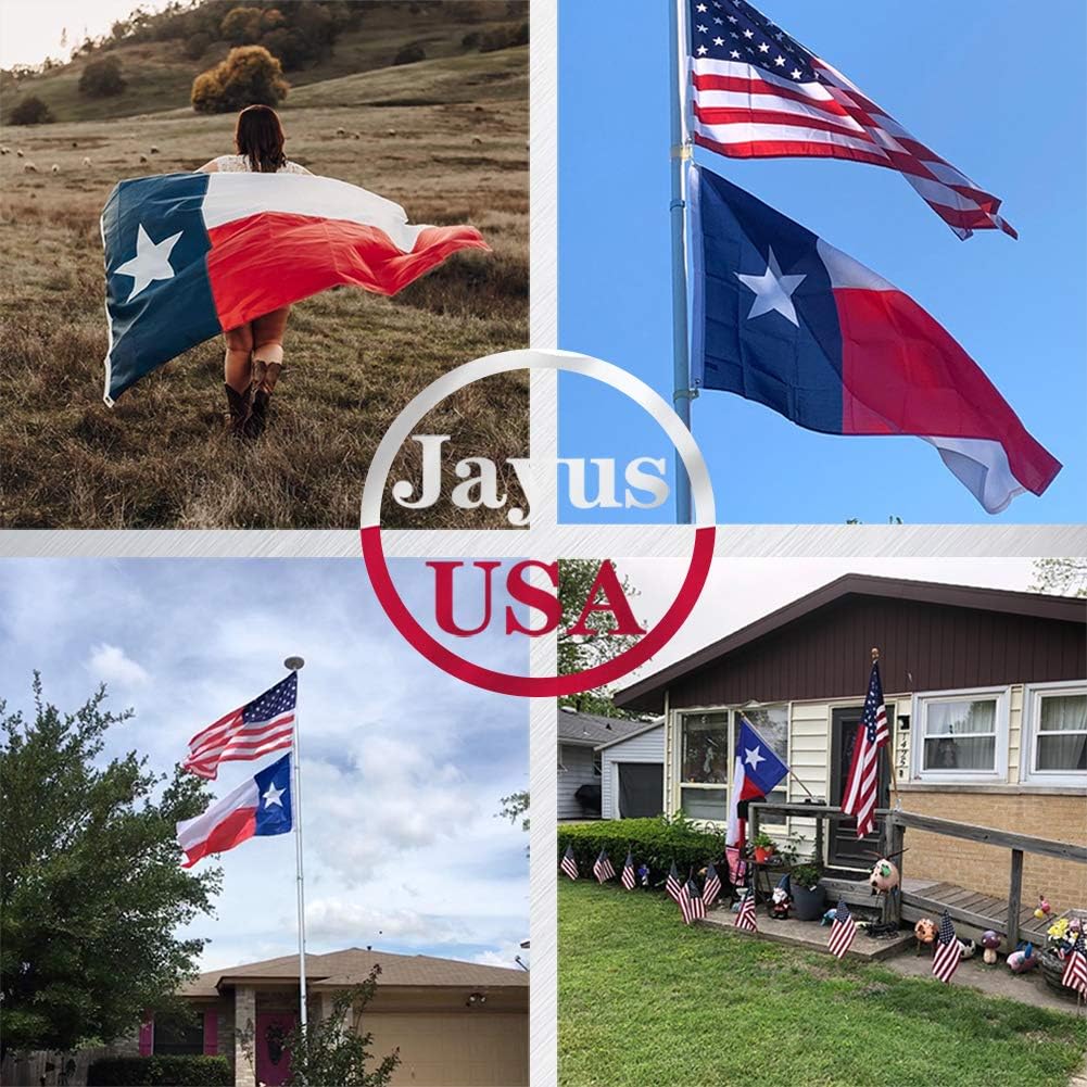 Jayus Double Sided Texas State Flag 2x3 FT Outdoor- 220D Heavy Duty Republic of Texas Flags Banners- Vivid Colors UV Resistant TX Flags with 2 Brass Grommets - Image 3