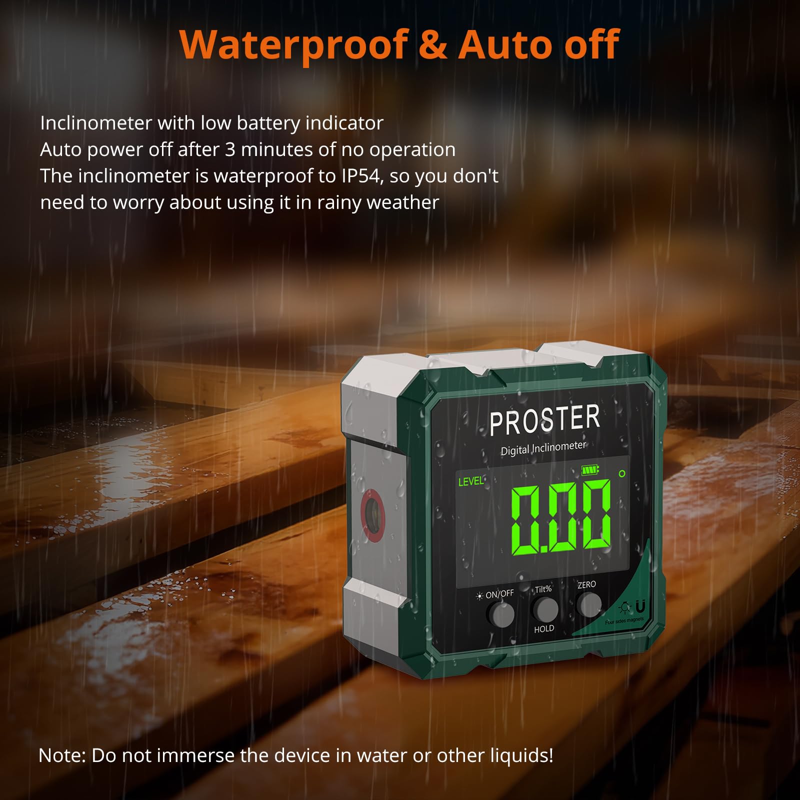 Proster Digitaler Laser- Neigungsmesser Winkelmesser Digital Wasserwaage Laser Winkelmesser - Präzise Magnetisch Wiederaufladbar LCD Display Messgerät für Bau Holz Tischler Werkstatt Profi