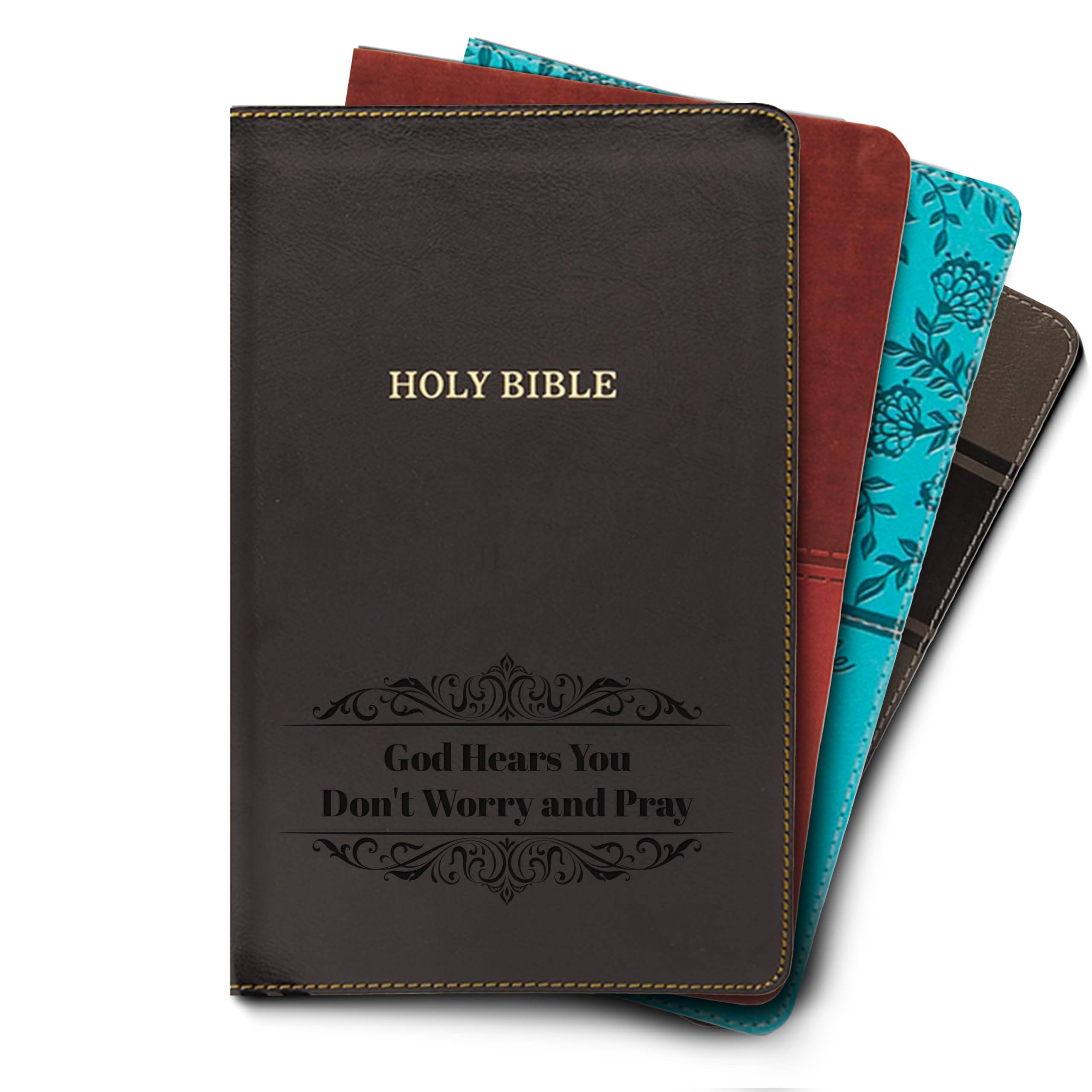 Hope Harbor Personalized Gift Bible with Custom Name Engraved, KJV, Black, Thinline King James Version, Red Letter Edition, Comfort Print, Faux Leather