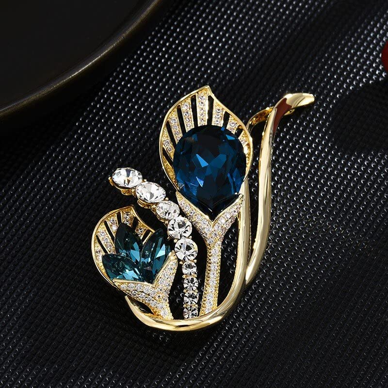 Image of Calla Lily Brooch for Women Girls Rhinestone Brooch Lapel Pin Flower Brooch Hat Pin Jewelry for Her