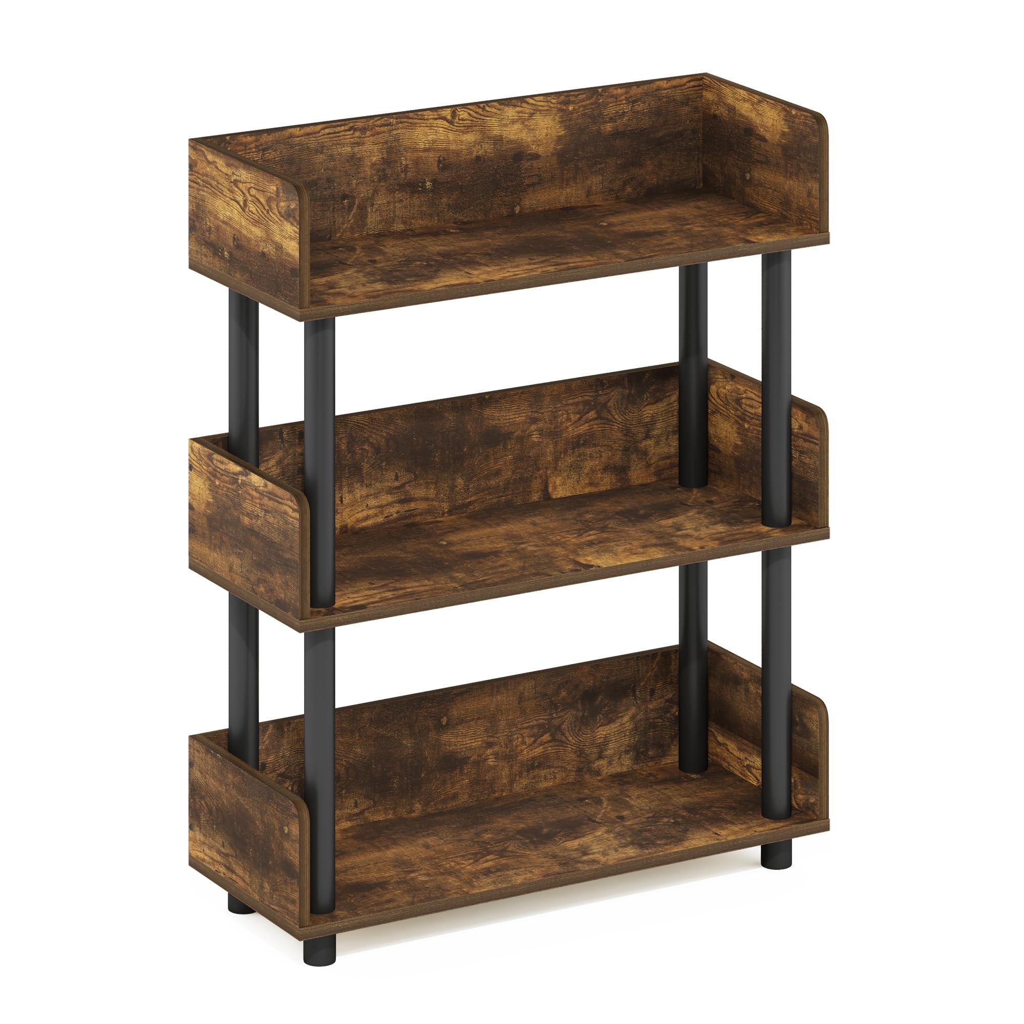 3-Tier Toolless Kitchen Storage Shelf, Amber Pine/Black