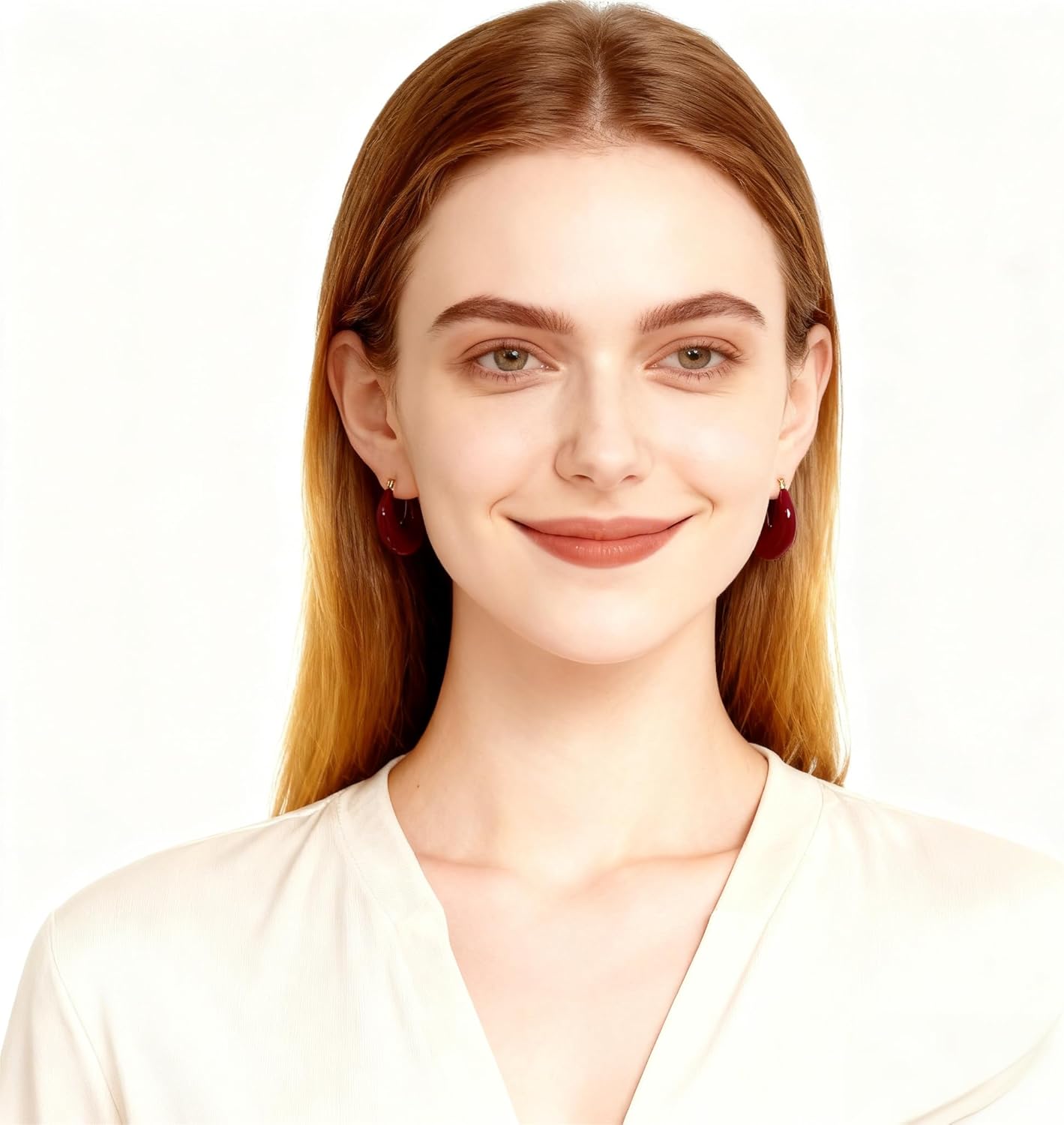Color Chunky Hoop Earrings, 18K Gold Plated Silver Posts Hypoallergenic Enamel Hoops for Women