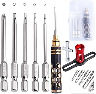 FriHobby 5 in 1 RC Screwdriver Set, 17mm Wheel Wrench Small Cross Hex Wrench RC Tool Kit for RC Car Crawler Truck Multi-Axis FPV Racing Drone RC Quadcopter Helicopter