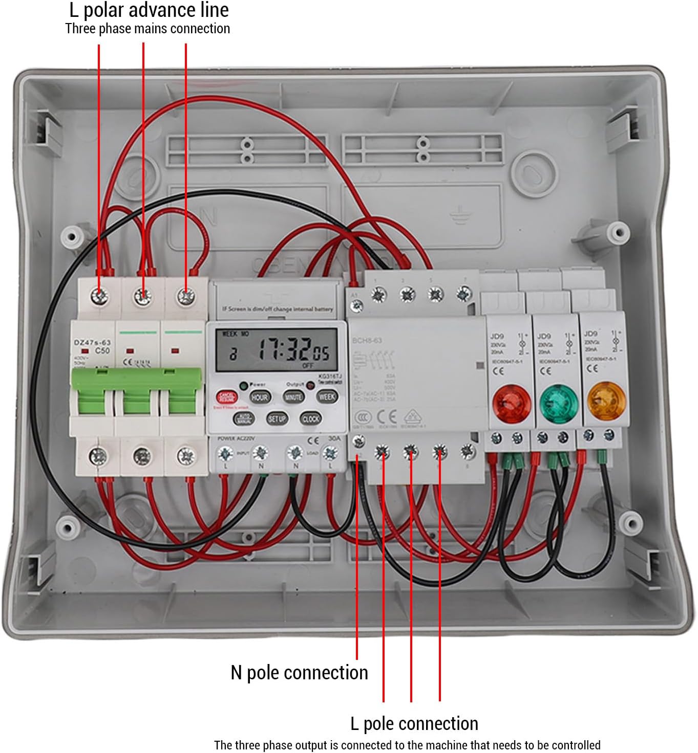 Internal wiring diagram of the Digital Timer Box