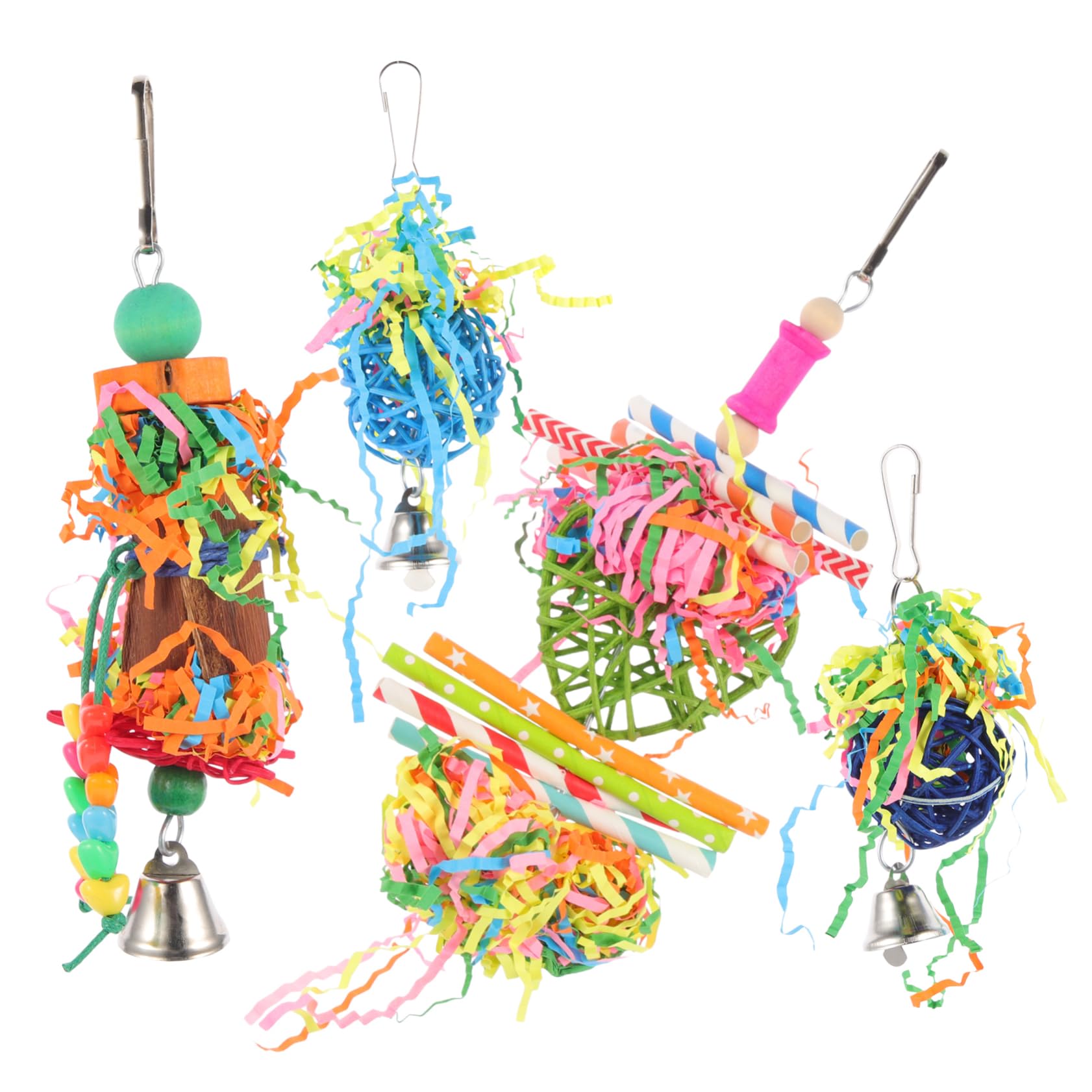 BESPORTBLE 16piezas Juguetes para Aves Juguetes Divertidos para Loros Resistente y Colgante para Periquitos y Otras Aves Color Aleatorio