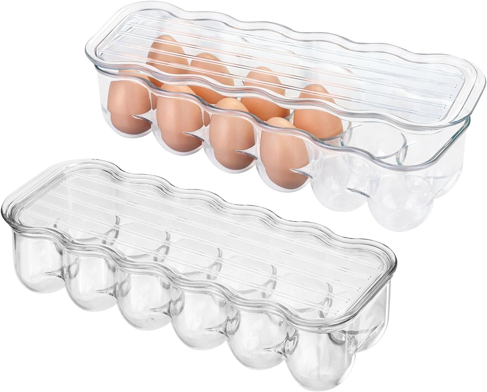 Shwdsy Eierbehälter Für Kühlschrank - 24 Fächer Mit Timer & Deckel