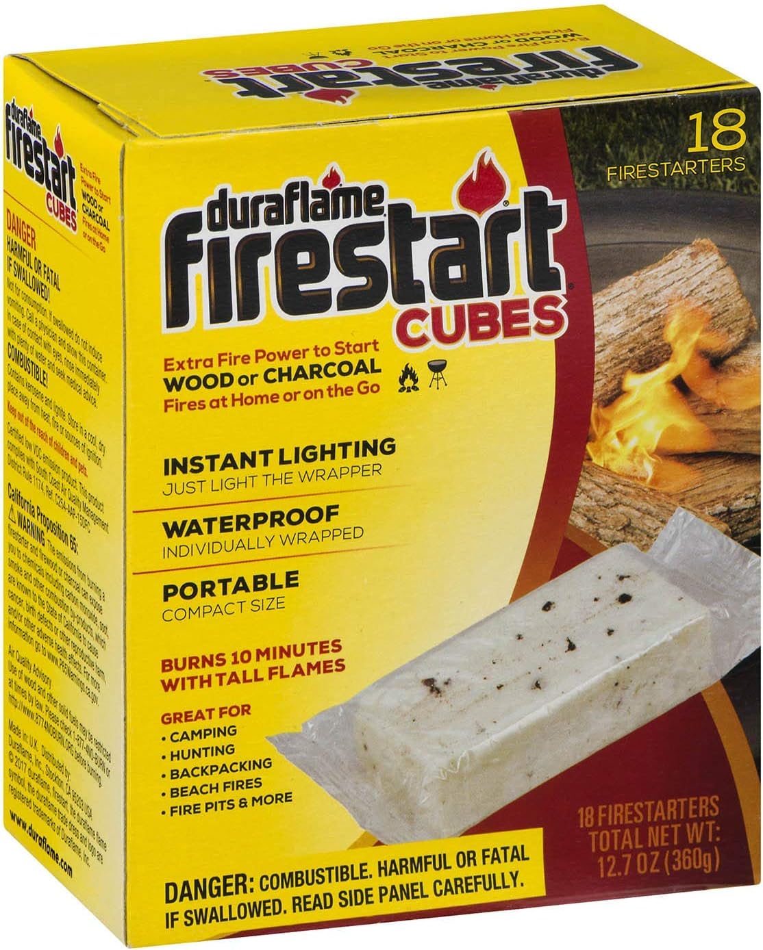 duraflame Firestart CUBES Firelighters, 18 pack Sports
