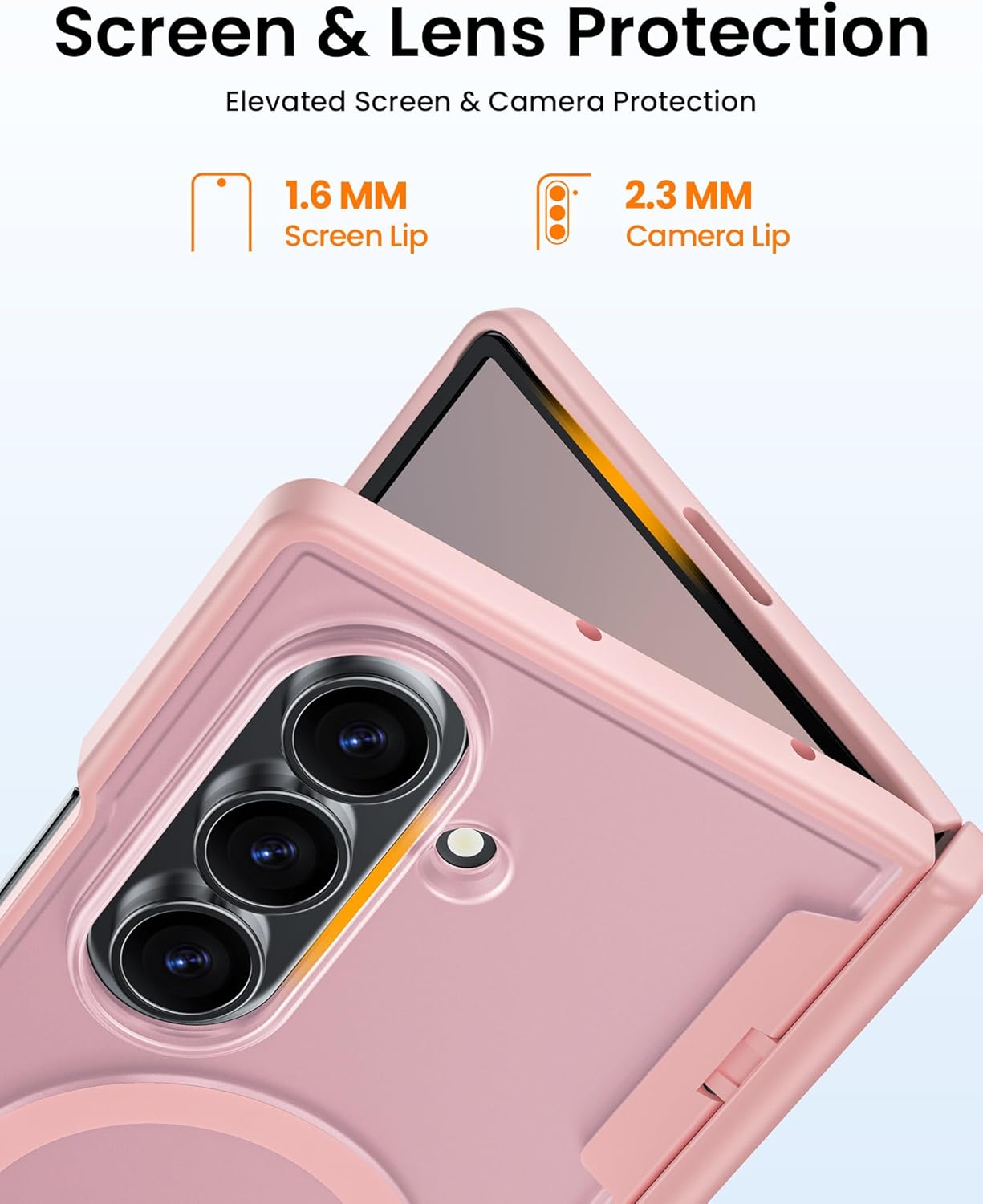 for Galaxy Z Fold 7 Case with Privacy Screen Protector, [Compatible with MagSafe] [Hinge Protection] Military Drop Protection, Shockproof Translucent Phone Case for Samung Z Fold 7 (Pink) - Image 8