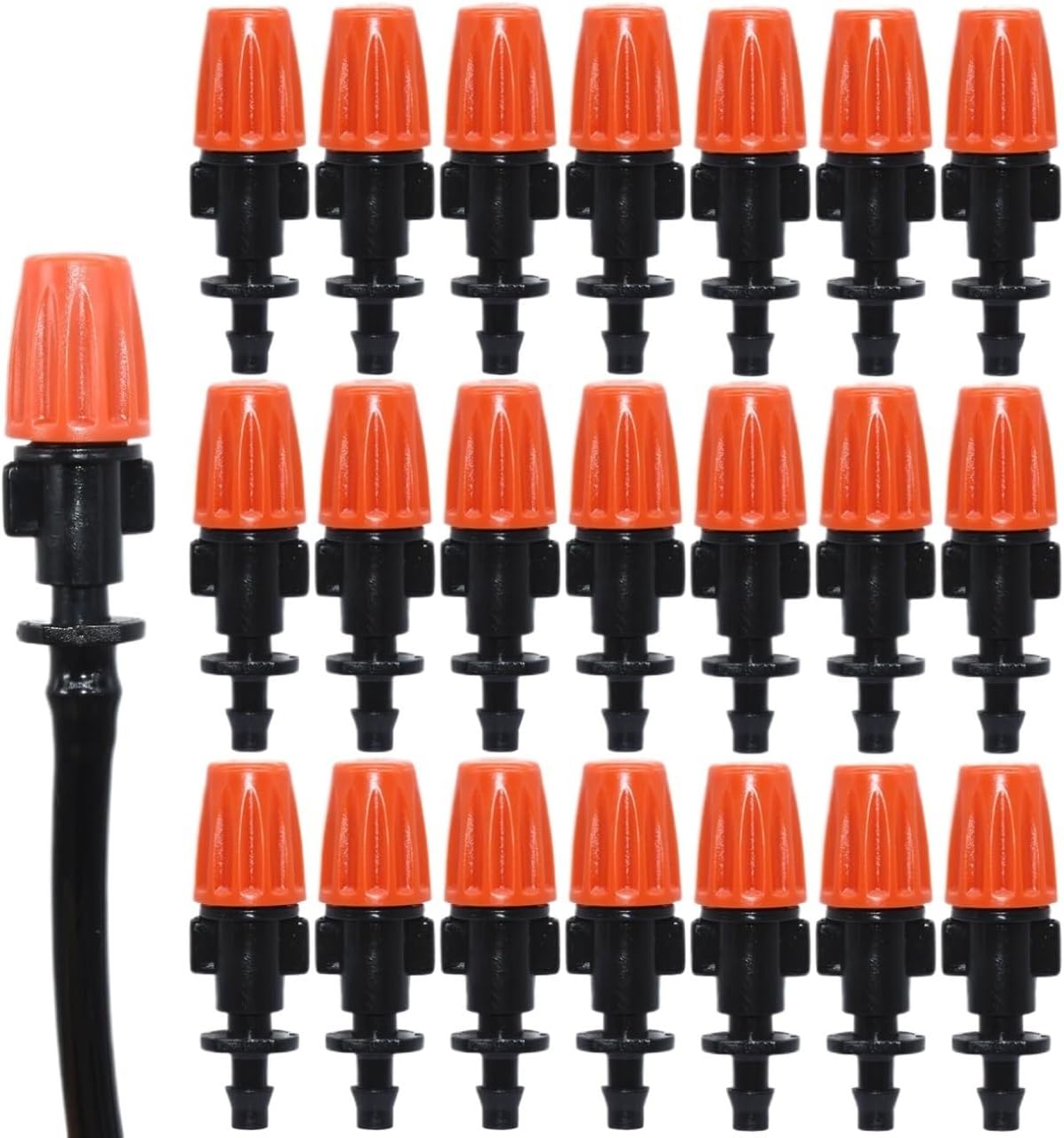 for KESLA 20PCS Adjustable Garden Drip Irrigation Misting Atomizing Fog Nozzles Micro Flow Head Drippers Spray Hose w/ 4/7mm Barb(KSL01-015-20PCS)