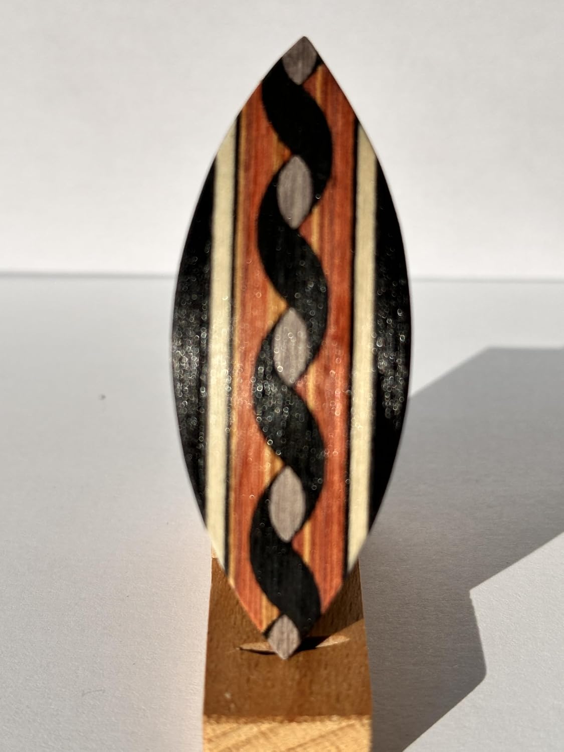 Inlayed Wooden Tatting Shuttle 2.5 inch Long Handmade lacemaking Shuttle - Weaving Tool #5