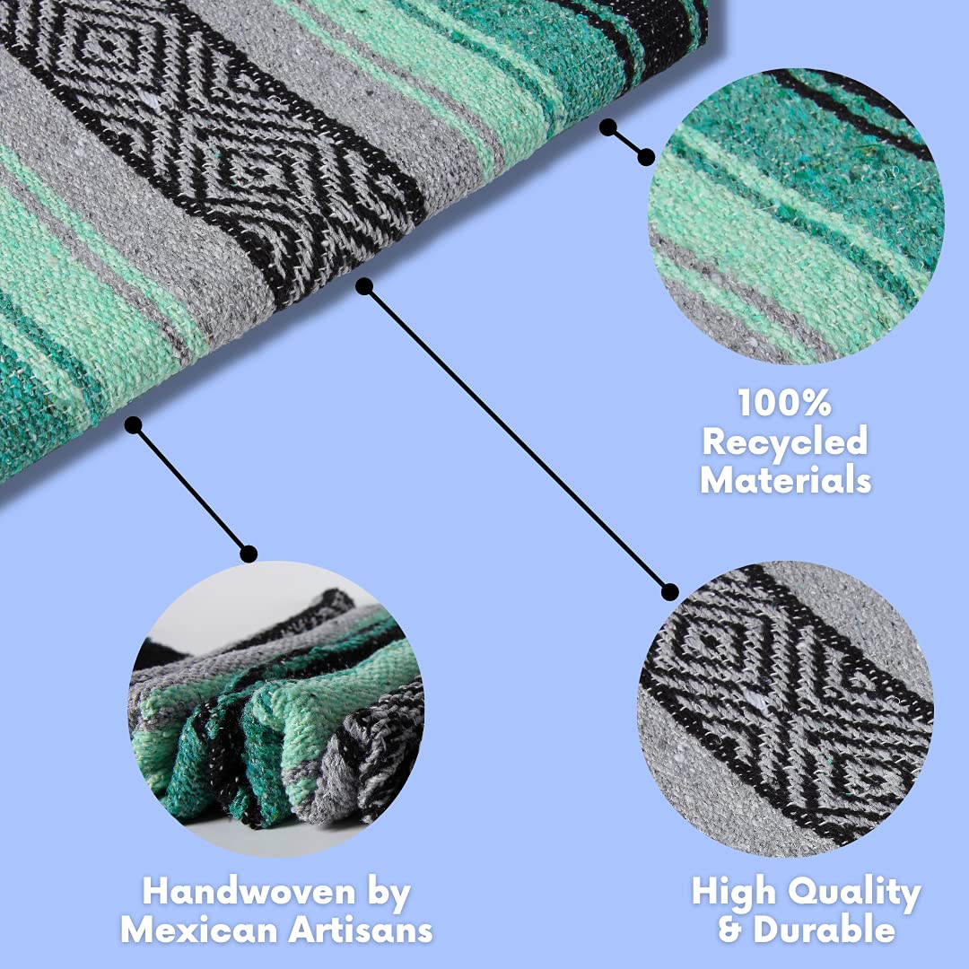 El Paso Designs Mexican Yoga Blanket Colorful Falsa Serape Throw