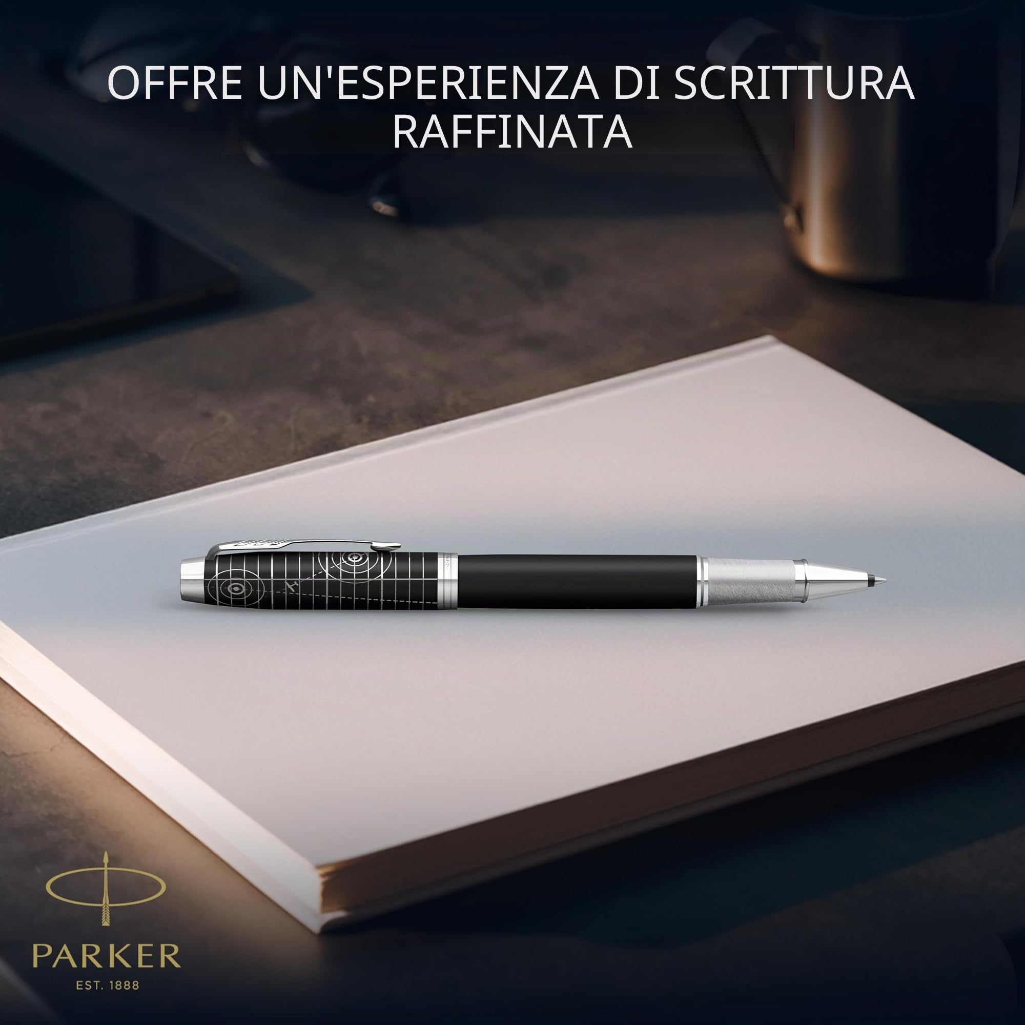 Parker IM Premium Penna Rollerball | Collezione Legacy of Flight | Rifiniture Cromate | Punta Fine | Inchiostro Nero | Confezione Regalo