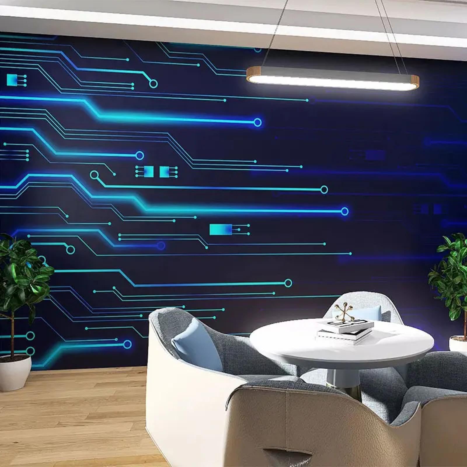 Mural 3D placa de circuito tecnología sentido papel tapiz oficina Internet café estilo industrial e-sports hotel pared arte cartel