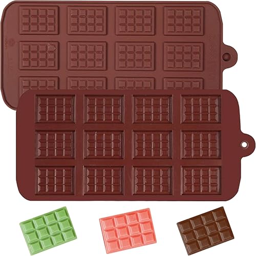 2PCS Break Apart Chocolate Molds,Silicone Candy Protein and Energy Bar Molds,Easy to Release,Food Grade & Non-Stick Durable Chocolate Mold