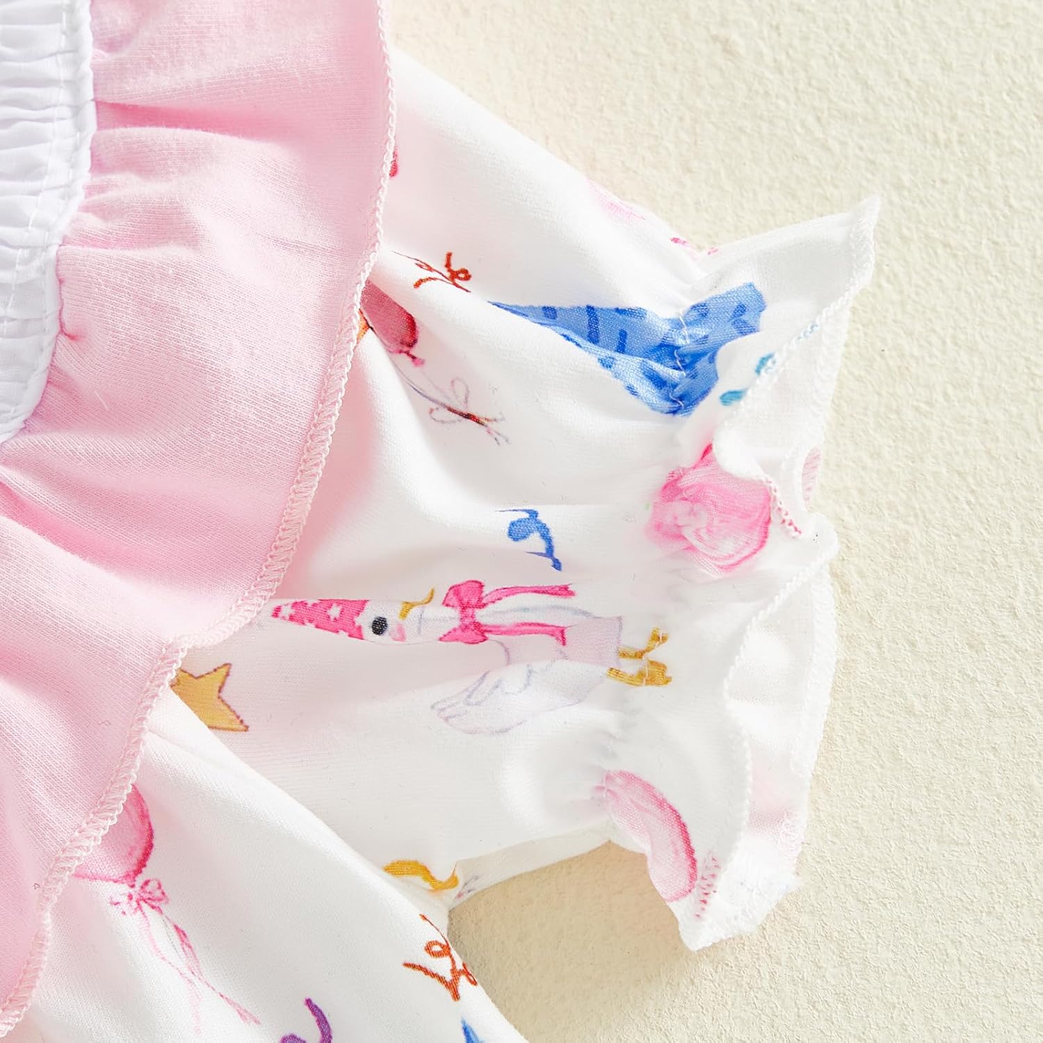 Pudcoco Baby Girls First Birthday Outfit 1st Birthday Romper Coquette Bow Bubble Smocked One Embroidery Ruffle Jumpsuit