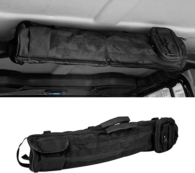 Buy BUNKER INDUST2 Pcs Roll Bar Storage Bag For 1997-2023 Jeep Wrangler Jk Tj Lj Unlimited Jl 4 Door Multi Pockets Cargo Bag Saddlebag Tool Organizer Black - View #5