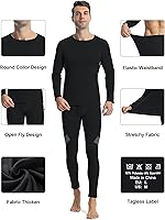 Vista 4 de Runhit Mens Thermal Underwear SetFleece Lined Long Johns for Men Thermal Shirts and Pants Base Layer Cold Weather Thermals