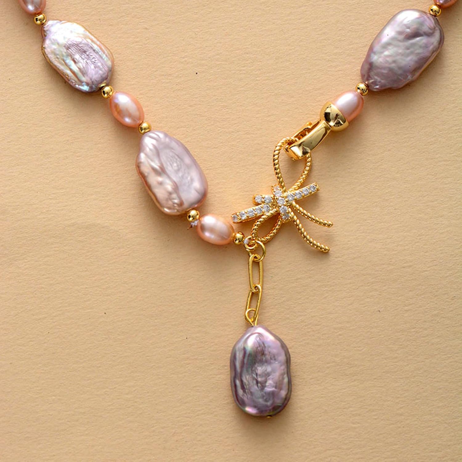 Natural Pearl Woman's Elegant Chunky Collar Necklace Charm Necklace Wedding Jewellery,Purple