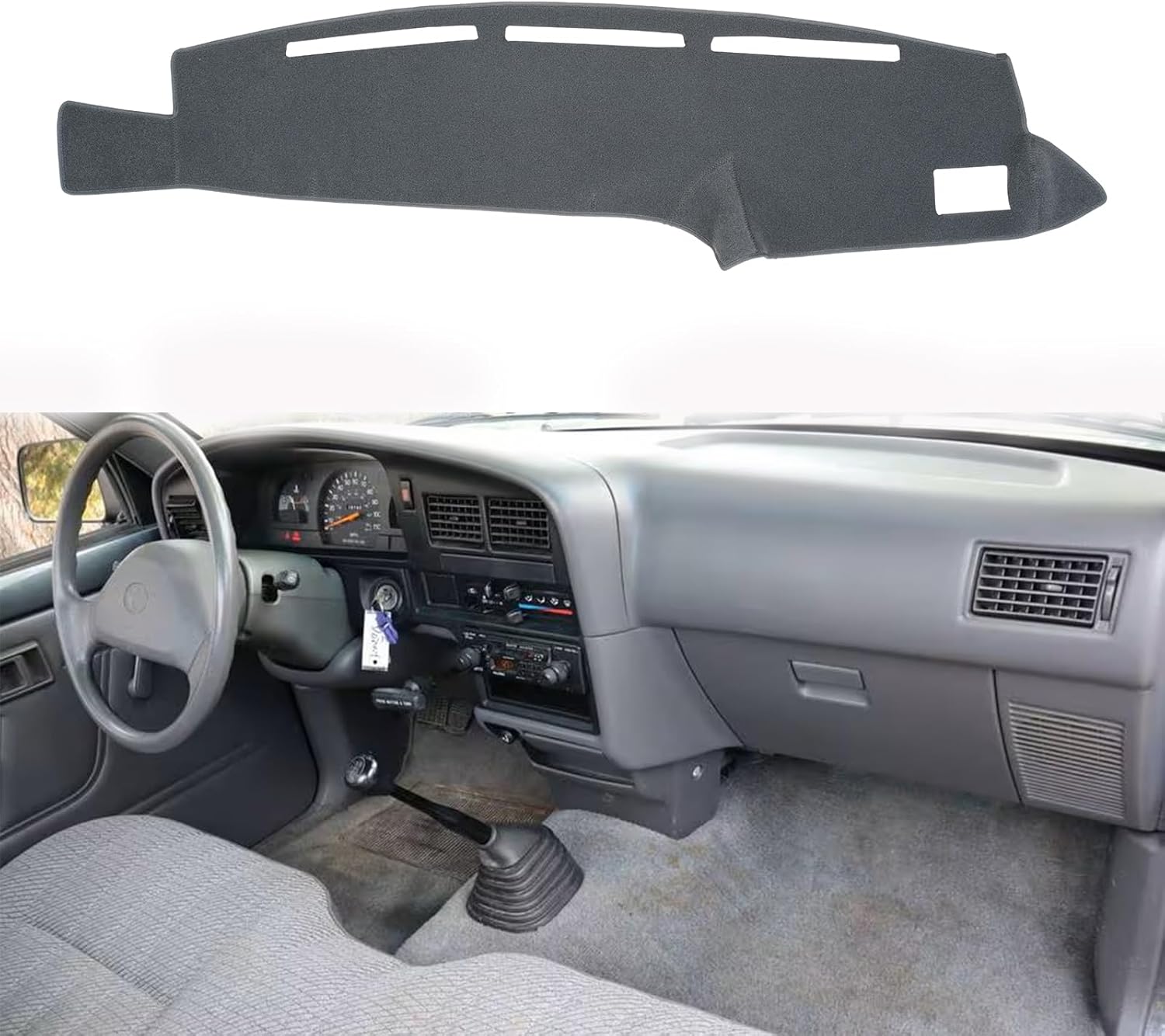 Dash Cover Mat Custom Fit for Toyota 4Runner Pickup Truck 1990-1995, Dashboard Cover Pad Carpet Protector (Black)