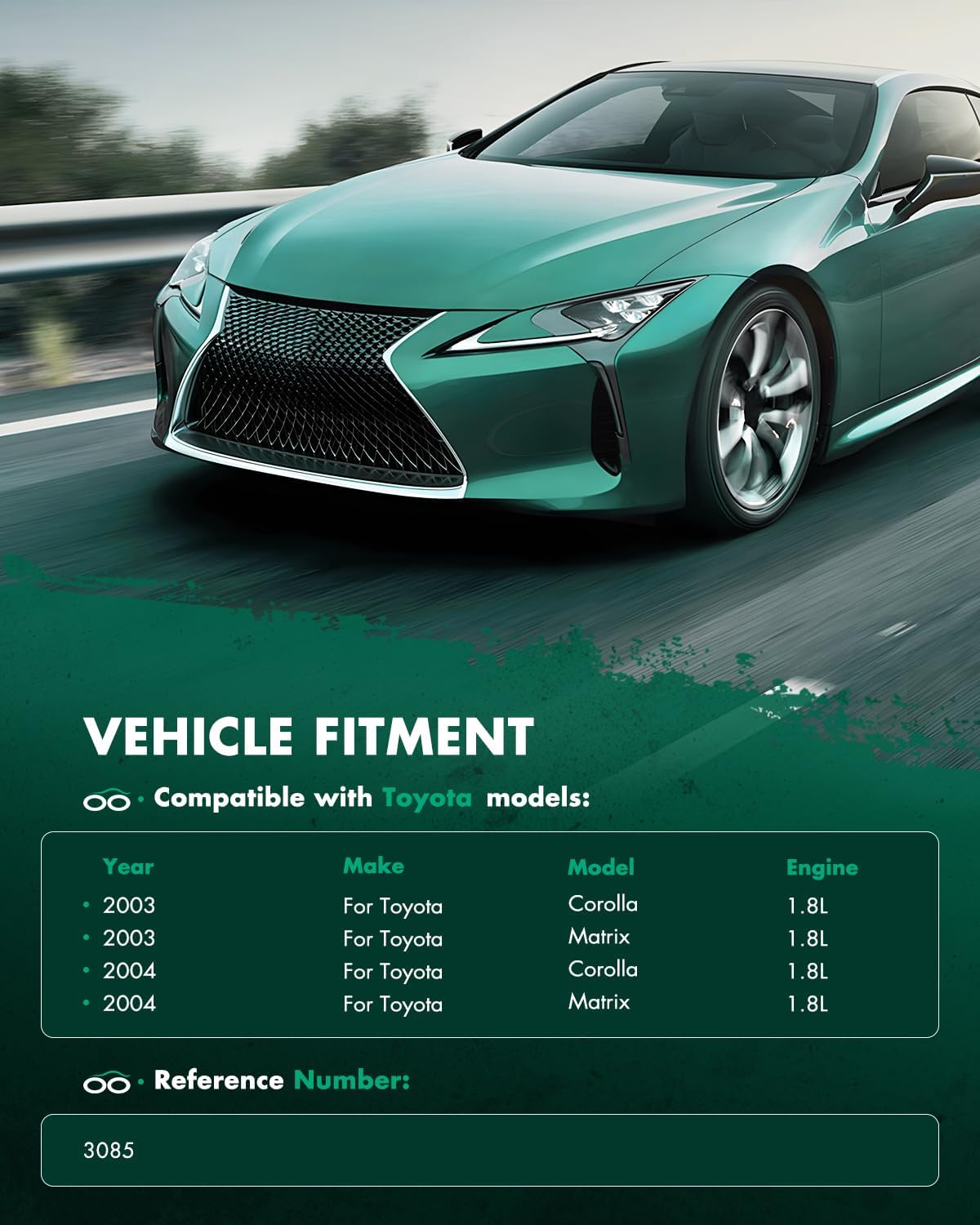 SCITOO 3085 Condenser Air Conditioning AC Condenser Compatible for 2003-2004 for Toyota for Corolla 1.8L 2003-2004 for Toyota for Matrix 1.8L