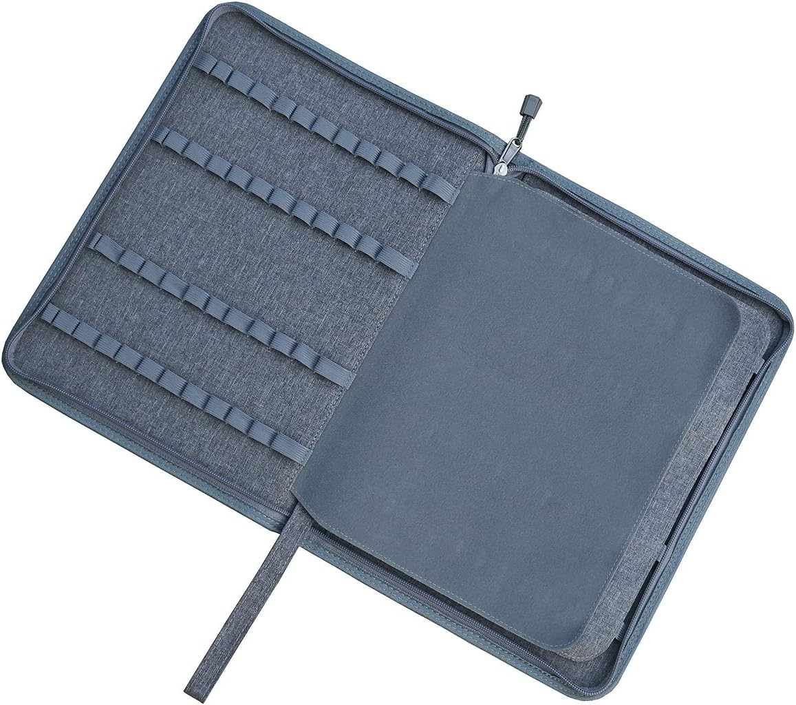 Lanxivi Fountain Pen Case Black Gray Coffee Style PU Leather 48 12