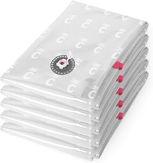 Compactor ASPISPACE Set mit 5 Vakuum-Kompressionsbeuteln, XL, 80x130 cm, Transparent